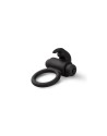 EASYTOYS ANILLO PARA PENE CON VIBRACIÓN CONEJITO SILICONA - NEGRO