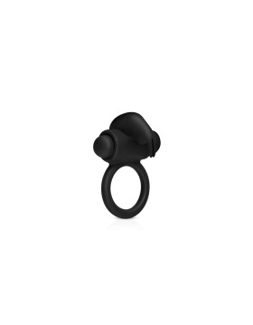 EASYTOYS ANILLO PARA PENE CON VIBRACIÓN CONEJITO SILICONA - NEGRO