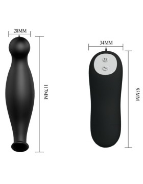 PLUG ANAL SILICONA 12 MODOS VIBRACION NEGRO