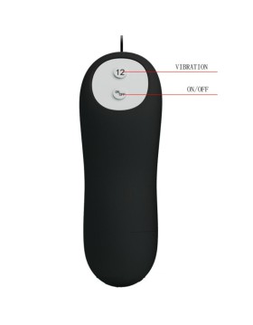 PLUG ANAL SILICONA 12 MODOS VIBRACION NEGRO