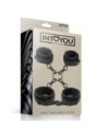 INTOYOU BLACK SHADOW SET DE ESPOSAS PARA TOBILLOS Y MUÑECAS CUERO VEGANO