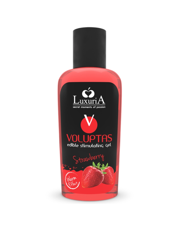 GEL MASAJE COMESTIBLE EFECTO CALOR - FRESA 100 ML - LUXURIA