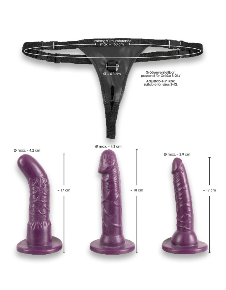 ARNÉS AJUSTABLE CON 3 DILDOS